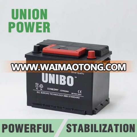 Auto Battery DIN62 12V62ah High Performance Maintenance Free Car Battery